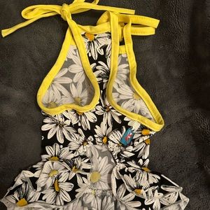 Yellow and Black with Daisies